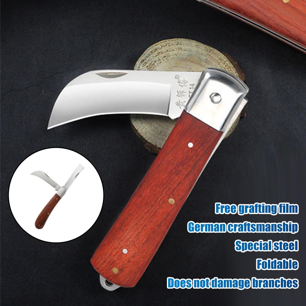 Harvest Knife Garden - Folding Grafting Knife With Wooden Handle